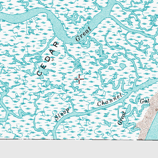 Topographic Map of Cedar Island, VA