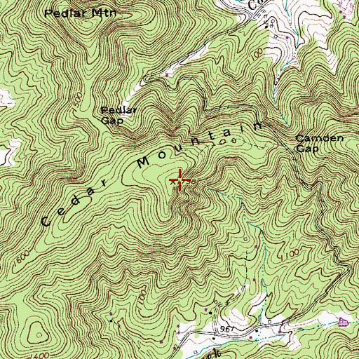 Topographic Map of Cedar Mountain, VA