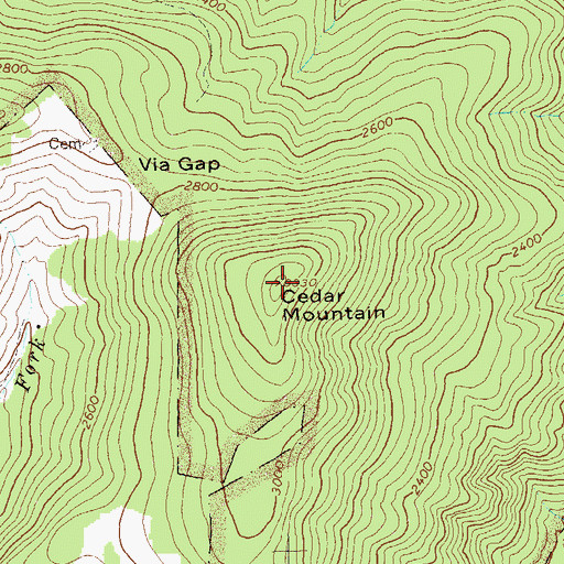 Topographic Map of Cedar Mountain, VA