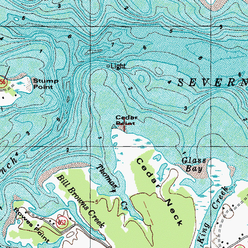 Topographic Map of Cedar Point, VA