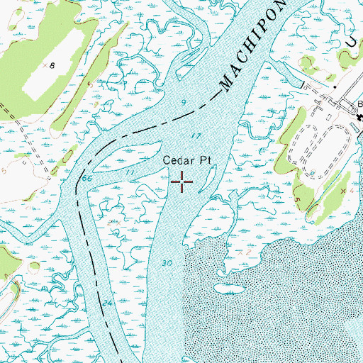 Topographic Map of Cedar Point, VA