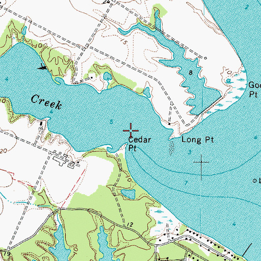 Topographic Map of Cedar Point, VA