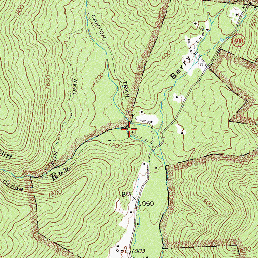 Topographic Map of Cedar Run, VA