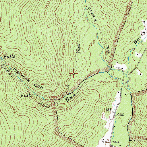 Topographic Map of Cedar Run Trail, VA