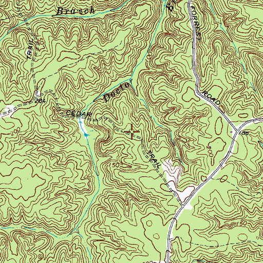 Topographic Map of Cedar Trail, VA