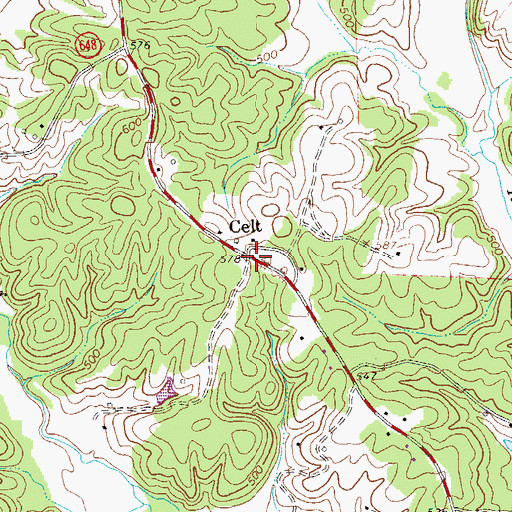 Topographic Map of Celt, VA