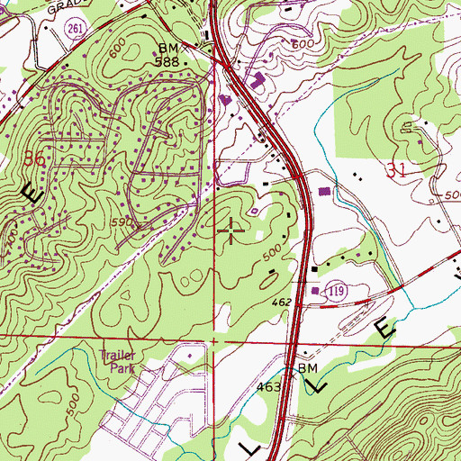 Topographic Map of Indian Hills, AL