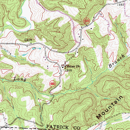 Topographic Map of Center Church, VA