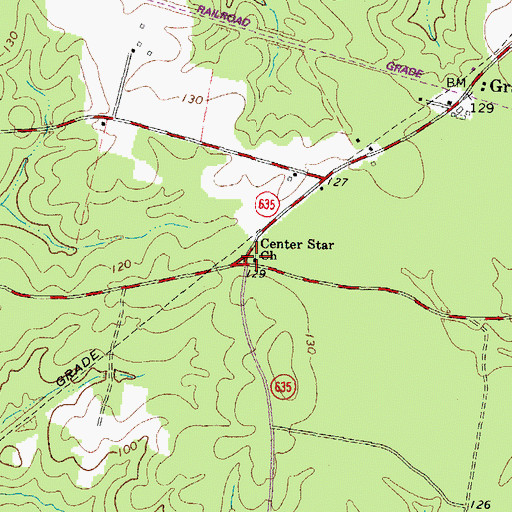 Topographic Map of Center Star Church, VA
