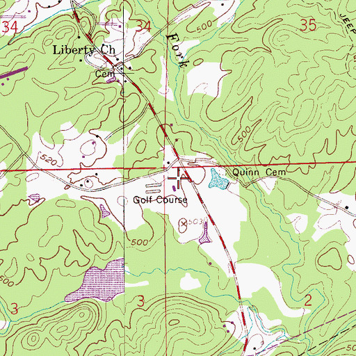 Topographic Map of Indian Hills Country Club, AL