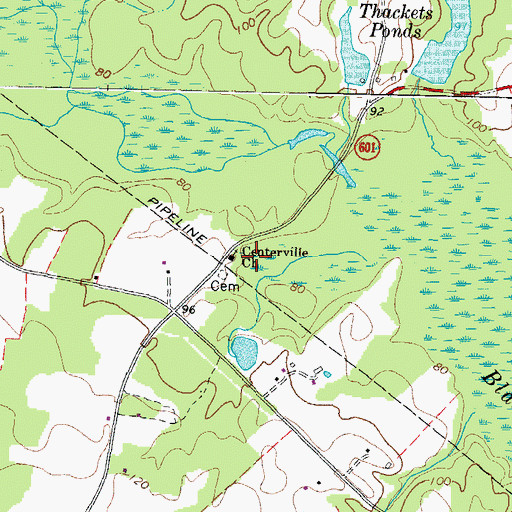 Topographic Map of Centerville Church, VA