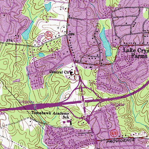 Topographic Map of Central Church, VA
