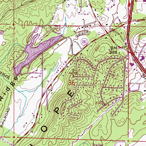 Topographic Map of Indian Lake Estates, AL