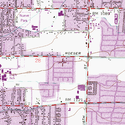 Topographic Map of King Memorial Center, AZ