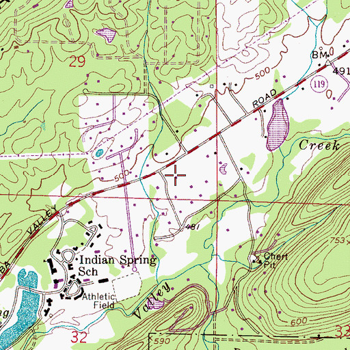Topographic Map of Indian Springs Ranch, AL