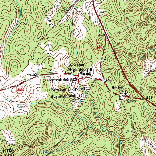 Topographic Map of Central Elementary School, VA