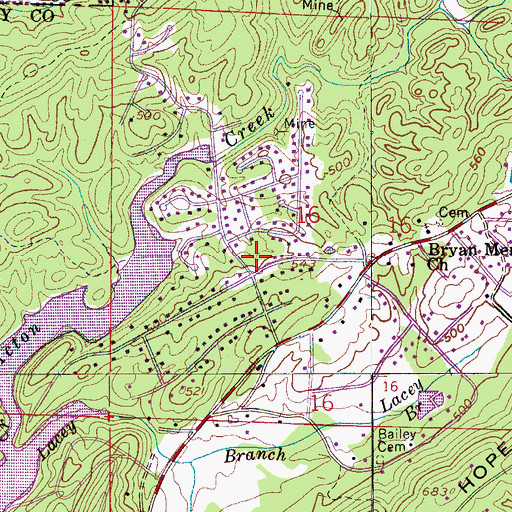 Topographic Map of Indian Valley, AL