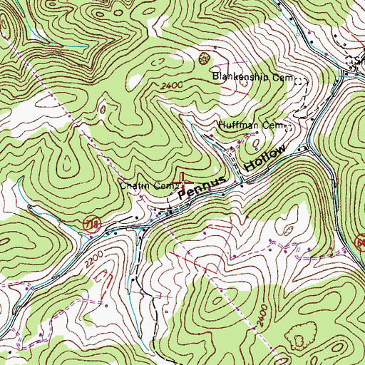 Topographic Map of Chafin Cemetery, VA