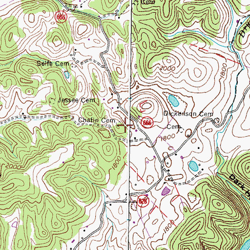 Topographic Map of Chafin Cemetery, VA