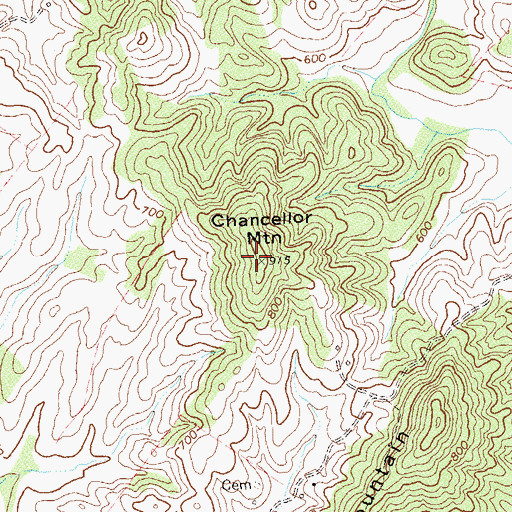 Topographic Map of Chancellor Mountain, VA