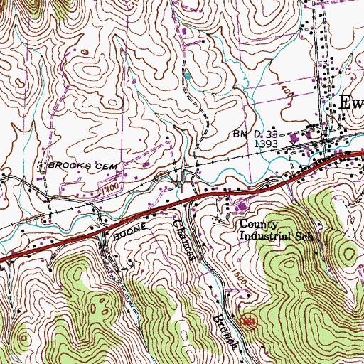 Topographic Map of Chances Branch, VA