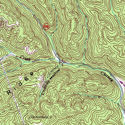 Topographic Map of Chaney Hollow, VA