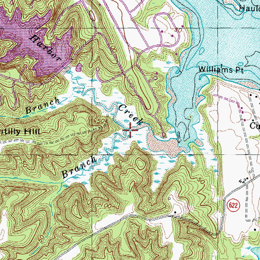 Topographic Map of Chantilly Branch, VA