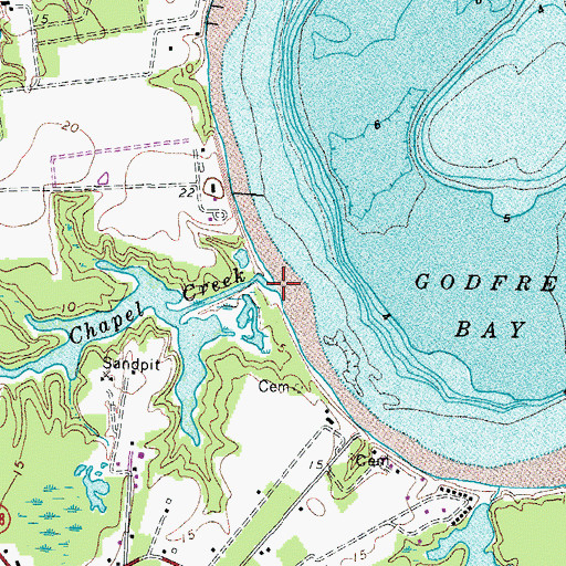 Topographic Map of Chapel Creek, VA
