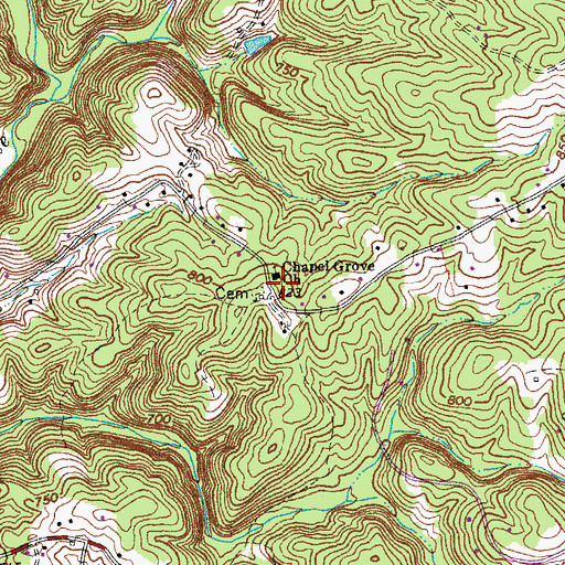 Topographic Map of Chapel Grove Church, VA