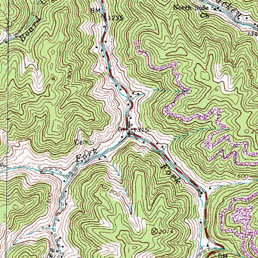 Topographic Map of Charles Fork, VA