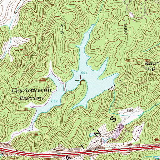 Topographic Map of Charlottesville Reservoir, VA