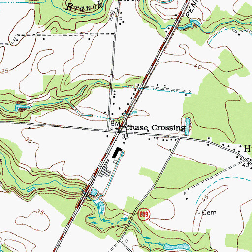 Topographic Map of Chase Crossing, VA
