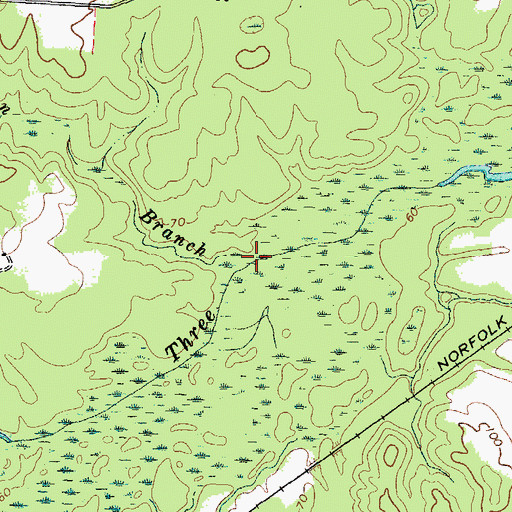 Topographic Map of Chatman Branch, VA