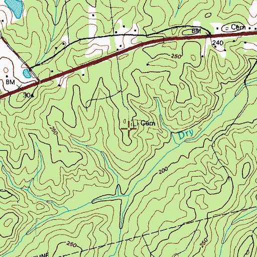 Topographic Map of Cheatham Cemetery, VA