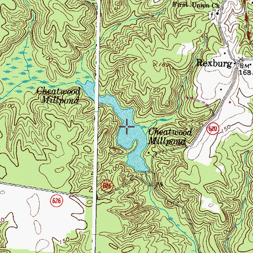 Topographic Map of Cheatwood Millpond, VA