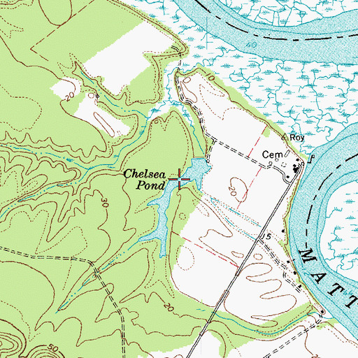 Topographic Map of Chelsea Pond, VA