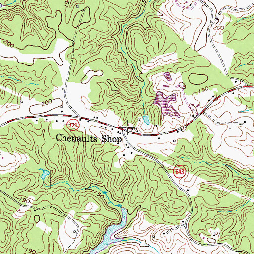 Topographic Map of Chenaults Shop, VA