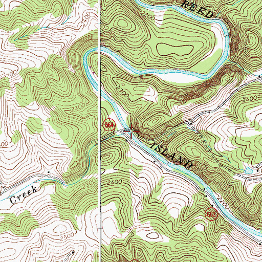 Topographic Map of Cherry Creek, VA