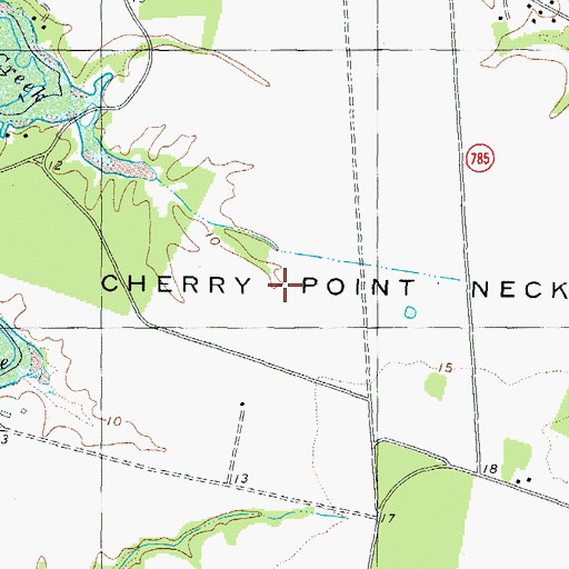 Topographic Map of Cherry Point Neck, VA