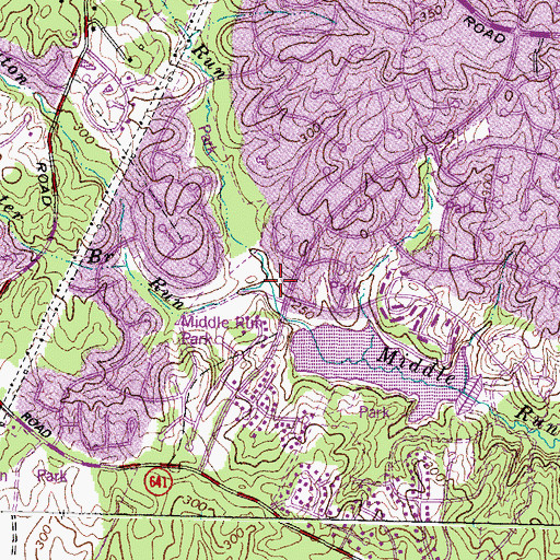 Topographic Map of Cherry Run, VA