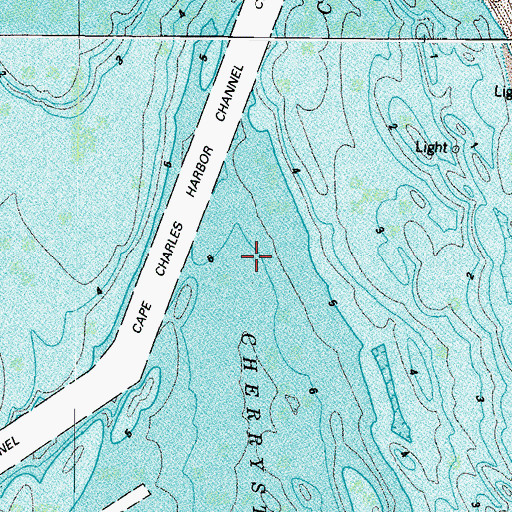 Topographic Map of Cherrystone Channel, VA