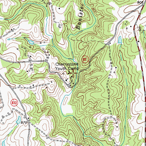 Topographic Map of Cherrystone Youth Camp, VA