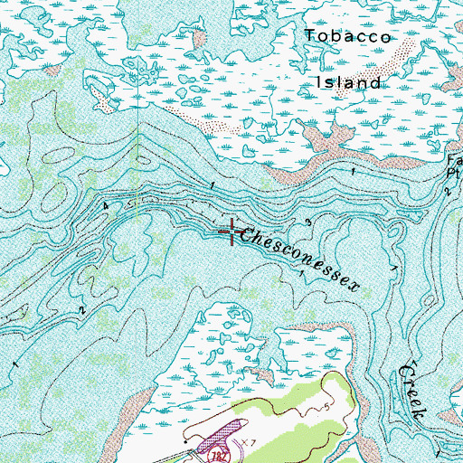Topographic Map of Chesconessex Creek, VA