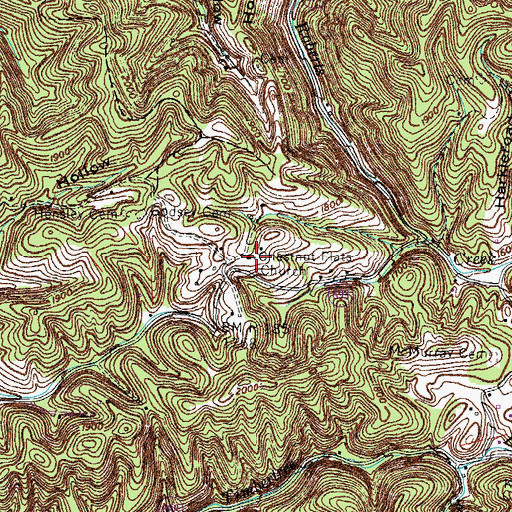 Topographic Map of Chestnut Flats Church, VA