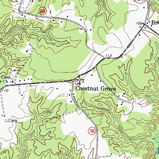 Topographic Map of Chestnut Grove, VA