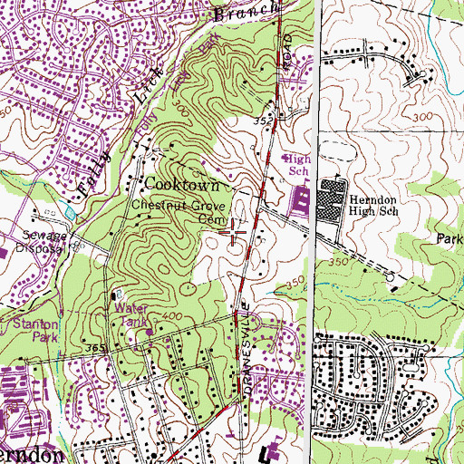 Topographic Map of Chestnut Grove Cemetery, VA