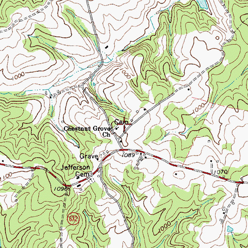 Topographic Map of Chestnut Grove Church, VA