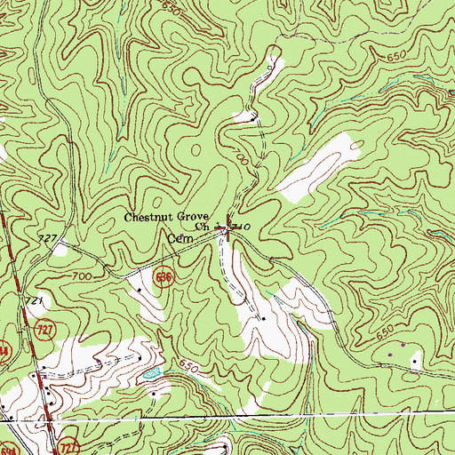 Topographic Map of Chestnut Grove Baptist Church, VA