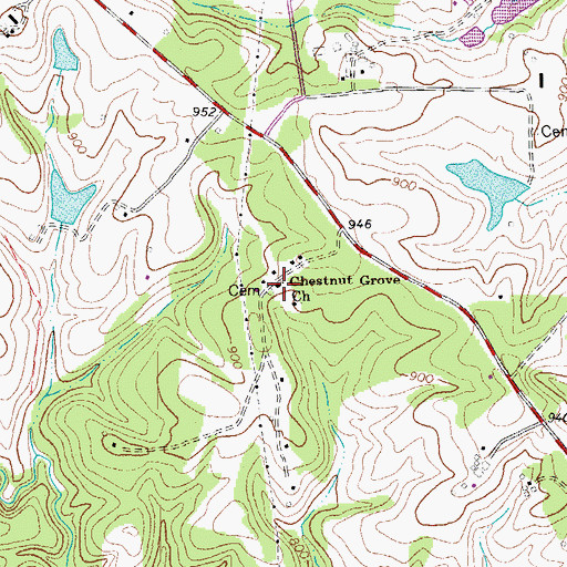 Topographic Map of Chestnut Grove Church, VA