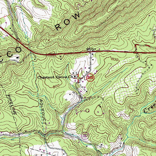 Topographic Map of Chestnut Grove Baptist Church, VA